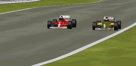 Alain Prost and Yannick Dalmas had a mighty duel at the Silverstone Circuit.